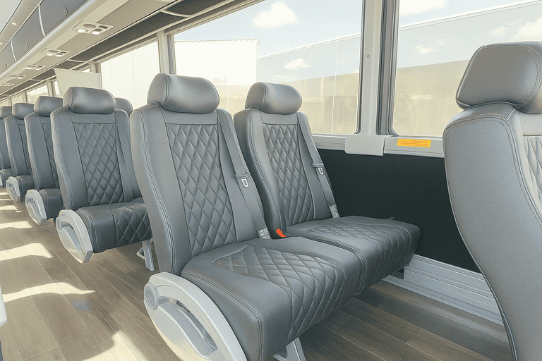 interior of Coach Bus Modesto charter bus