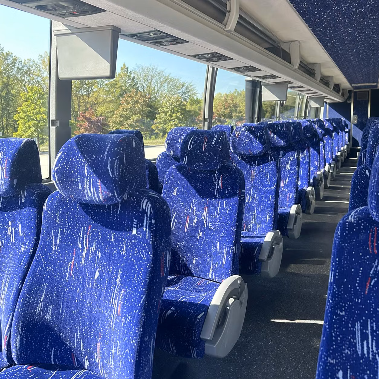 56 passenger charter bus inside